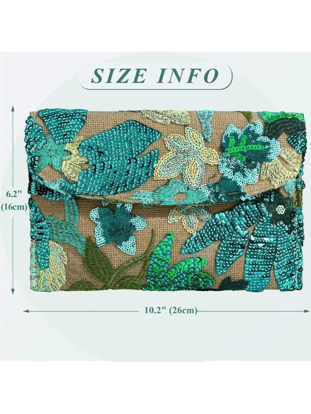 Floral Embroidery Sequin Beaded Clutch Purse | Evening Bag for Women